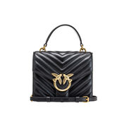 LOVE MINI TOP HANDLE CHEVRON SHOULDER STRAP Woman Black  LOVE MINI TOP HANDLE CHEVRON SHOULDER STRAP Woman Black